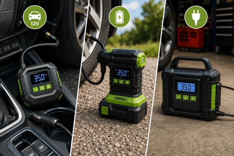 12V, cordless, and corded tire inflators compared