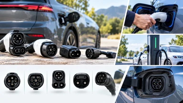 EV charging adapters and different electric vehicle charging connector types